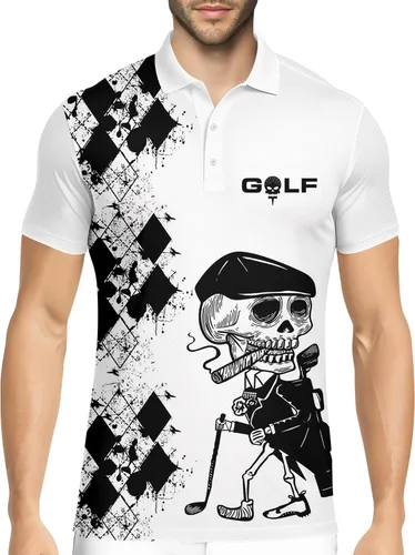 Vista 41 de HIVICHI Camisas de golf divertidas para hombre con patrón estampado loco colorido y novedad de alto rendimiento que absorbe la humedad, camisa tipo