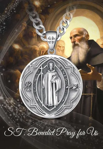 Vista 83 de CELESTIA Medallas de plata de ley 925 San Miguel/San Cristóbal/San Benito/San Gabriel/Virgen María/Jesús/Caravaca/Metatrón/Sello de los Siete