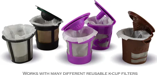 Vista 3 de Filtro de papel de café K-cup opcional para Ekobrew - Filtro de un solo uso, Blanco Café más limpio con menos sedimentos y limpieza rápida sin