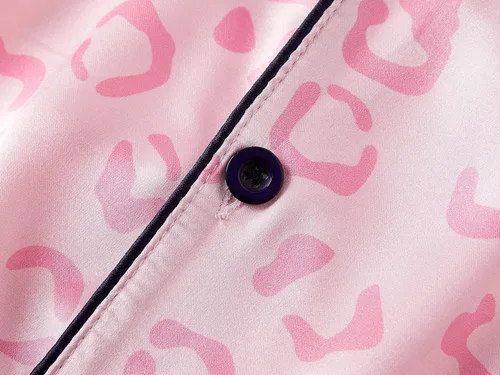 Vista 4 de Topgal Pijama de satén para niñas, estilo abrigo de unicornio y gato, conjunto de pijama sedoso con botones, talla 6-16