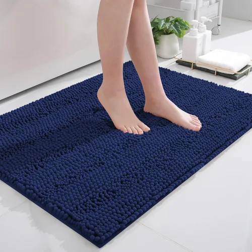 Vista 176 de Grandaily Alfombras de baño de felpilla a rayas de 24 x 16 pulgadas, extra gruesas y suaves, absorbentes, parte trasera de goma, alfombra de ducha