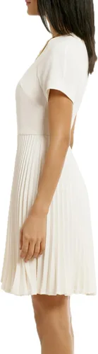 Vista 3 de WOOSEA Vestido de fiesta para cóctel plisado elegante de manga corta para mujer
