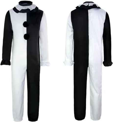 Vista 5 de JMOBEU Disfraz de cosplay de Terrifier, conjunto completo de Halloween con máscara