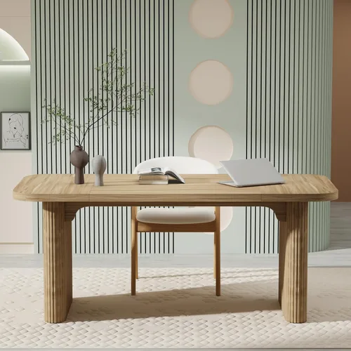 Vista 3 de Tribesigns Escritorio ejecutivo de 62 pulgadas, escritorio grande para computadora de oficina con doble pedestal, mesa rectangular de estilo moderno