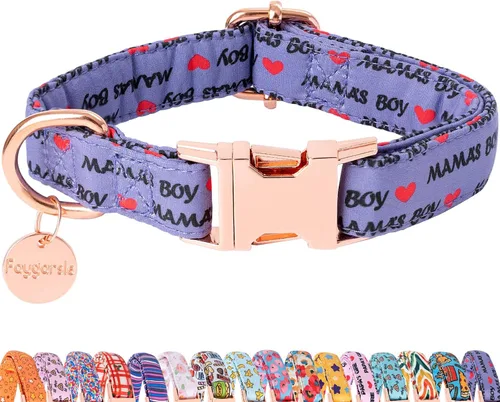 Vista 18 de Faygarsle Collar de perro floral para niñas y perras, collar suave y elegante para mascotas con diseño de flores, collar negro ideal para perros