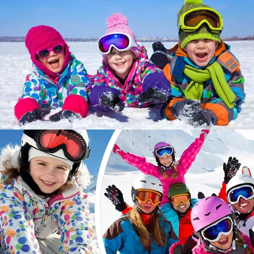 Vista 8 de Peicees Paquete de 2 gafas de esquí para mujeres, hombres, niños, deportes de nieve, motocicleta, snowboard