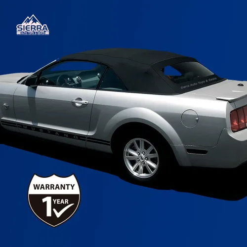 Vista 6 de Capota convertible para automóvil, en tela de lona con ventana de plástico, Negro