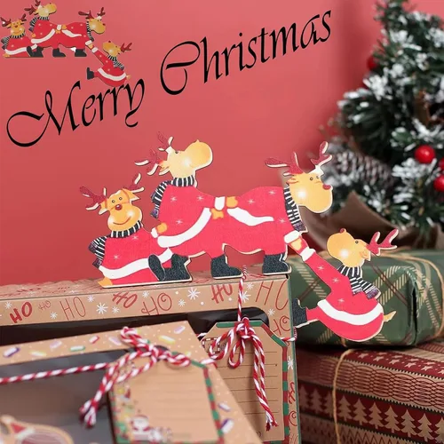 Vista 3 de Decoración de marco de puerta de Navidad, divertido marco de puerta de Papá Noel, decoración de mesa de fiesta en casa, accesorios de decoración