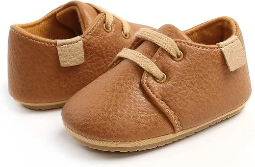 Vista 4 de QWZban Zapatos de bebé para niños y niñas, zapatillas de deporte con suela de goma antideslizante, para cuna de bebé, zapatos de vestir