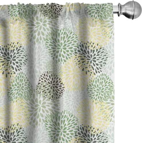 Vista 46 de Lunarable Cortinas con estampado de madera, madera natural rústica con rayas, patrón abstracto ovalado, tema de carpintería, tratamientos