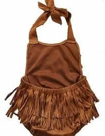 Vista 6 de Karrie Sue's Mameluco de princesa india/disfraz de Pocahontas personalizado/Azteca/Salvaje/Espíritu libre/Flecos/Mameluco