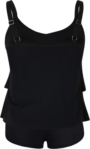 Vista 5 de Septangle - Traje de baño tankini de 2 piezas para mujer, diseño con volados y culotte