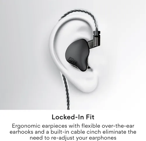 Vista 5 de MEE audio CORE 2 Auriculares híbridos con cable con monitor intrauditivo de Negro