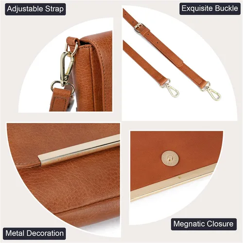 Vista 4 de Bolsos cruzados pequeños para mujer, bolso de hombro ligero para mujer, bolso cruzado para adolescentes, cuero vegano, portátil