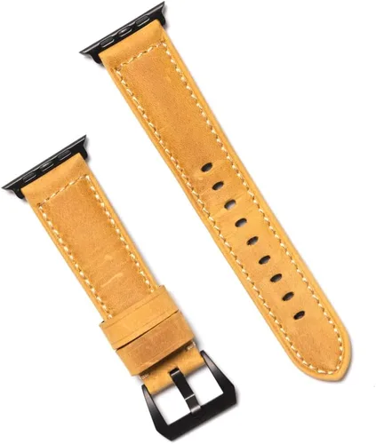 Vista 20 de Bullstrap Correa de reloj de cuero italiano de grano completo para hombre compatible con Apple Watch Series 1-8