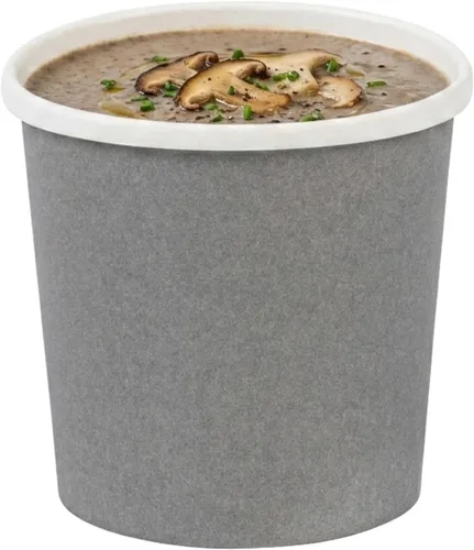 Vista 6 de Restaurantware - Bio Tek - Vasos de sopa desechables de 12 onzas, 200 tazas de sopa de papel para microondas - Las tapas ventiladas se venden por