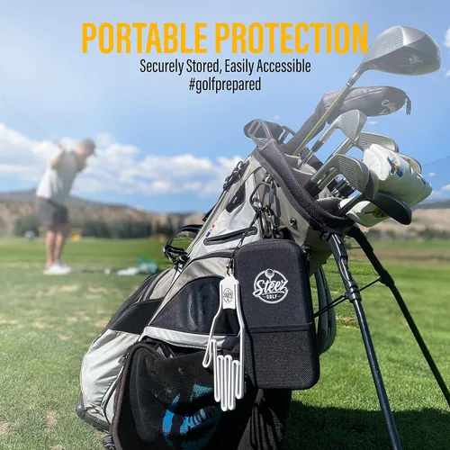 Vista 6 de Accessory Case - Golf Bag Organizer. Airtight, Water-Resistant, Protective Hard Case for Phone, Tees, Ball Markers, Repair Tools, and Golf