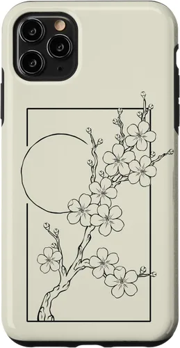 Vista 13 de iPhone 16 Japanese Graphic Cherry Blossom with Sun Case