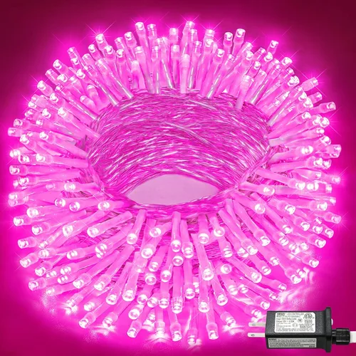 Vista 31 de Tira de 200 luces LED de 66 pies para exteriores, luces de Navidad conectables para interiores, cable transparente, impermeable, 8 modos de luces