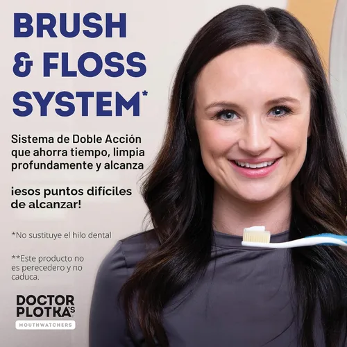 Vista 3 de MOUTHWATCHERS Cepillo de dientes manual de hilo dental suave para adultos, paquete de 2, ultra limpio, bueno para dientes y encías sensibles, por