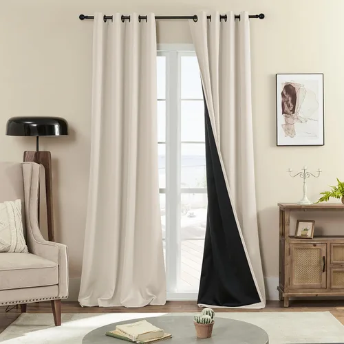 Vista 39 de Rutterllow - Cortinas 100% opacas, paneles de cortina con ojales, aislamiento térmico y bloqueo de luz para habitación y sala de estar