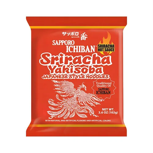 Vista 4 de [ICHIBAN DE SAPPORO] Sriracha Yakisoba, Chow Mein picante, Nº 1 sabor japonés de fideos instantáneos (3.6 onzas/3.60 oz) (5 paquetes)