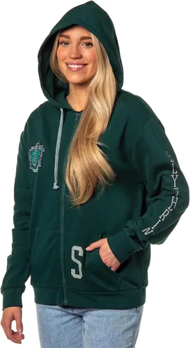 Vista 4 de Bioworld Harry Potter Hogwarts Alumni House Crest - Sudadera ligera con cremallera para mujer