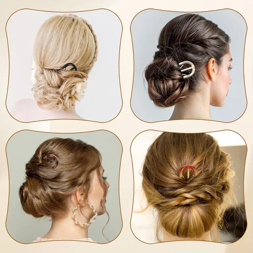 Vista 4 de 4 horquillas para el cabello para mujer, cabello fino y fino, pasadores grandes para cabello fino y grueso, pasador de pelo de torsión francesa