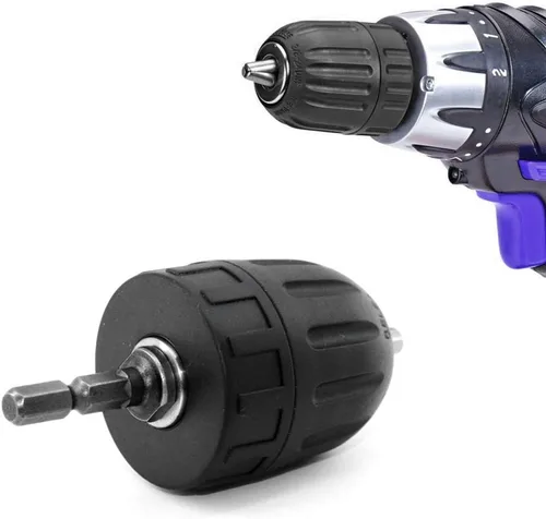 Vista 6 de Adaptador de conversión de cambio rápido para portabrocas sin llave con capacidad de 0,8 mm a 10 mm, montaje de 3/8-24UNF, con vástago hexagonal