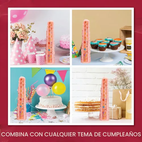 Vista 7 de Biedermann & Sons Vela de pilar numerada de cumpleaños de 1 a 21 (rosa bebé), redonda de 15 pulgadas, cera de parafina sin perfume, aproximadamente