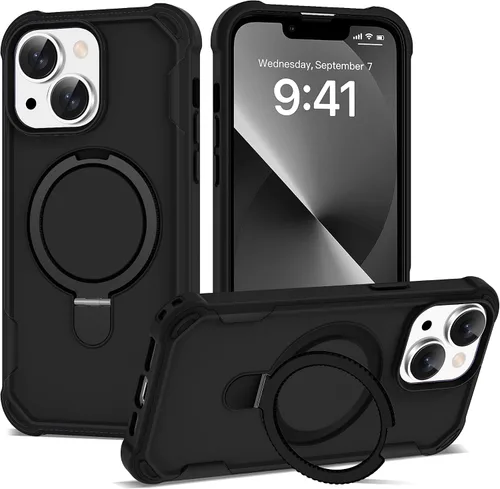 Vista 14 de Funda compatible con iPhone 12 y 12 Pro de 6.1 pulgadas con soporte de anillo magnético [protección militar contra caídas] [compatible con MagSafe]
