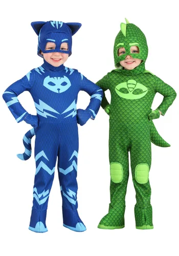 Vista 4 de Disfraz Deluxe de Gekko para Niño de PJ Masks Multicolor