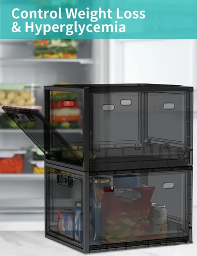Vista 2 de Caja de bloqueo para medicamentos seguros, caja de almacenamiento con cerradura de 10 litros para refrigerador/aperitivos alimentos, cajas