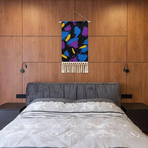 Vista 8 de 90s Graffiti Blue Purple Yellow Retro Poster Hanging Kit for Walls Arts Canvas Artwork Decor