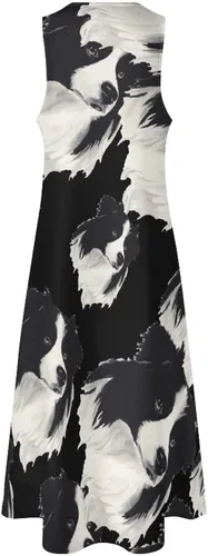 Vista 5 de Lindo Border Collie Hound - Vestido largo para mujer, cuello en V, sin mangas, estampado casual