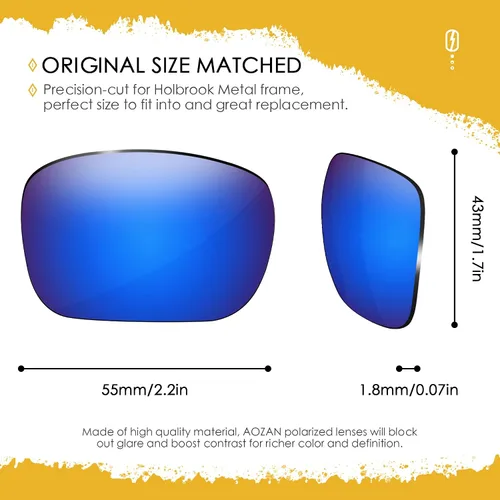 Vista 2 de ANSI Z87.1 Replacement Lenses Compatible with Oakley Holbrook Metal OO4123 Sunglasses