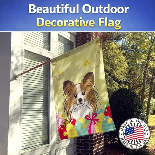 Vista 374 de Caroline's Treasures BB1923GF Bandera decorativa para jardín con diseño de Border Collie, para caza de huevos de Pascua, para jardín, jardín, patio