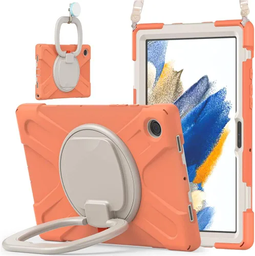 Vista 144 de 360 Rotation Case for Galaxy Tab ActivePro/Tab Active4 Pro/Active 5 Pro 10.1" Sturdy Cover Rotate Ring Stand Shoulder Carrying Strap Hand Strap