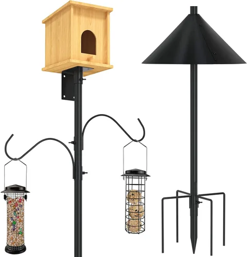 Vista 9 de ERYTLLY Bird House - Kit de montaje en poste de 80 pulgadas - Barra de soporte ajustable para comedero de colibríes, conjunto de soporte universal