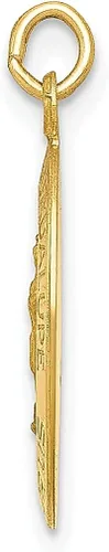 Vista 2 de Collar con dije de medalla de oro amarillo de 14 quilates con dije de Our Lady Of Guadalupe, joyería fina religiosa para mujeres, regalos para ella