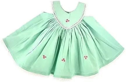 Vista 8 de Vestido de pana orgánico hecho a mano para bebé de 0 a 9 meses