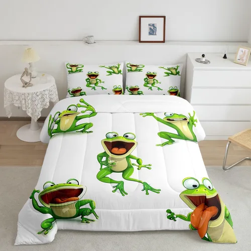 Vista 49 de Feelyou Lindo juego de ropa de cama de ajolote para niños y niñas tamaño twin, juego de edredón de salamandra para niños, mujeres y hombres, edredón