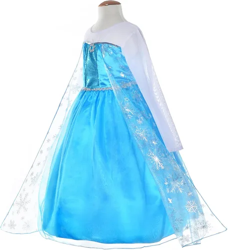 Vista 3 de Princess Dress Up Costumes For Little Girls Birthday Party with Wig,Crown,Mace,Gloves Accessories 3-10 Years