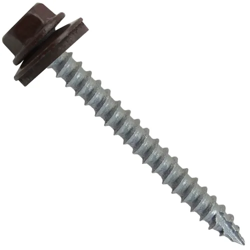 Vista 199 de TORNILLOS PARA TECHOS DE METAL #14: (250) Tornillos x 1" ABC GRIS Tornillo para techo de chapa metálica con cabeza hexagonal y arandela.