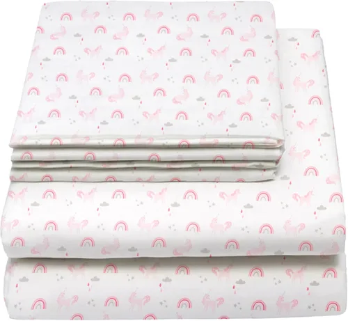 Vista 18 de Juego de sábanas tamaño individual para niños y niñas, sábanas para niños, linda sábana de cama, incluye sábana plana, ajustable y funda
