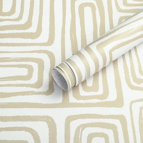 Vista 11 de GloryTik Papel tapiz blanco y negro, diseño geométrico de enrejado, para despegar y pegar, moderno, autoadhesivo, extraíble, impermeable