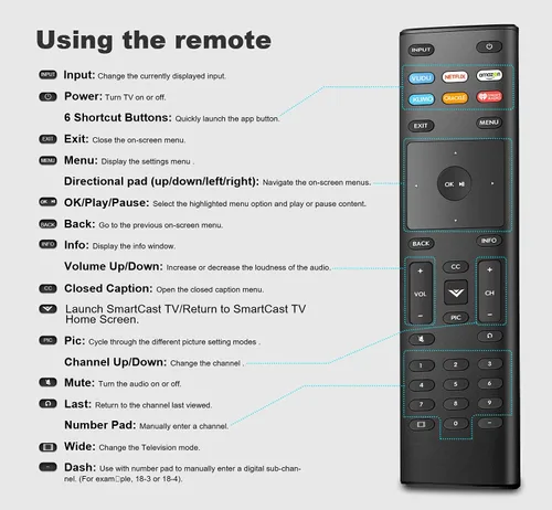 Vista 7 de para control remoto Vizio Smart-TV, compatible con VIZIO Smart TV