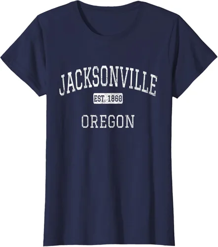 Vista 32 de Jacksonville Oregon OR - Camiseta vintage, Negro