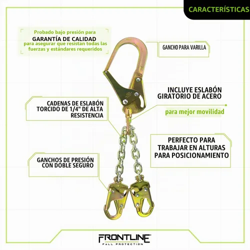 Vista 4 de Frontline PSSW2R - Conjunto de cadena de posicionamiento de barras de refuerzo con giro Duradero, resistente y de alta resistencia Cadenas