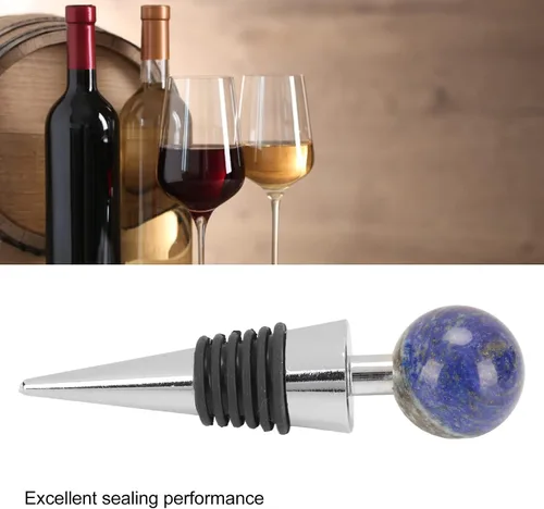 Vista 2 de Tapón de vino, tapón de botella, excelente sellado, ecológico, piedra semipreciosa para vino y bebidas, mantiene el vino fresco, se adapta a